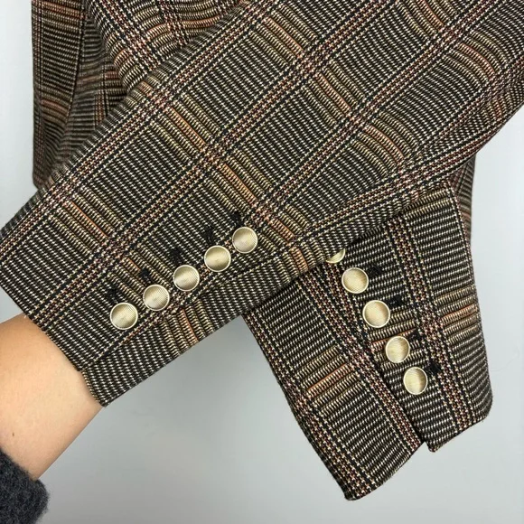 NWT Elie Tahari Windowpane Plaid Cropped Blazer‎ Jacket 10 - Picture 6 of 10